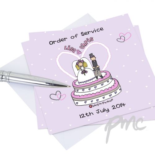 Personalised Bang on the Door Orders of Service Cards 20 Pack