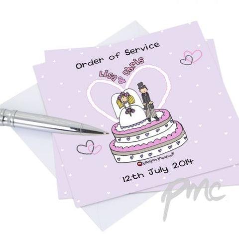 Personalised Bang on the Door Orders of Service Cards 20 Pack