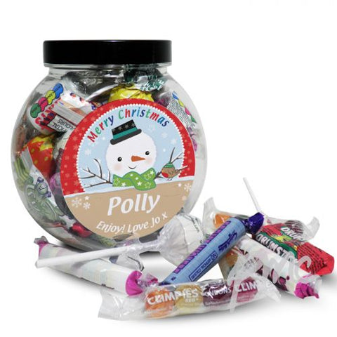 Personalised Snowman Sweet Jar