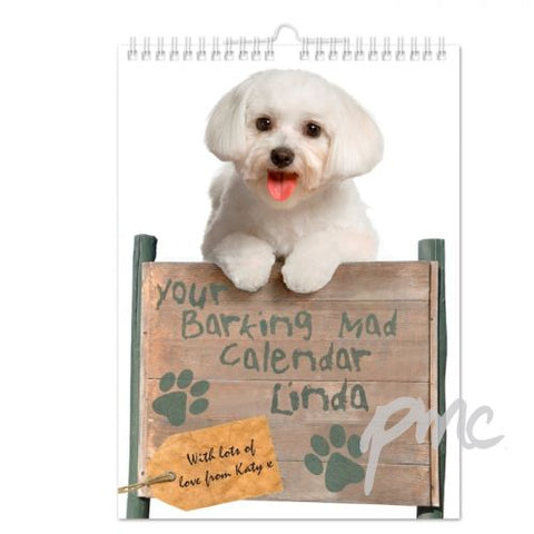 Personalised Your Barking Mad A4 Wall Calendar