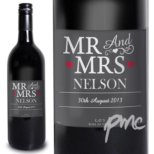 Personalised Mr & Mrs Red Wine