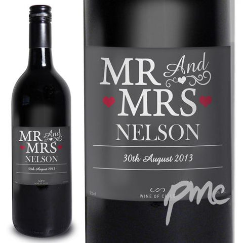 Personalised Mr & Mrs Red Wine