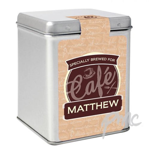 Personalised Cafe Tea Tin