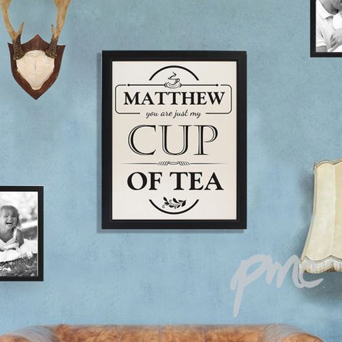 Personalised Just my Cup of Tea Black Framed Poster Print