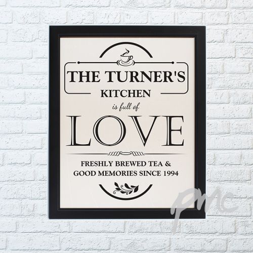 Personalised Full of Love Black Framed Poster Print