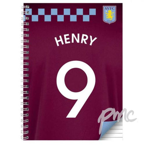 Personalised Aston Villa A5 Notebook