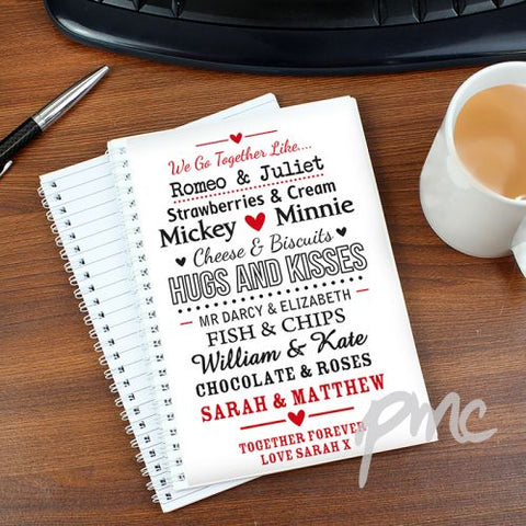 Personalised We Go Together Like.... A5 Notebook