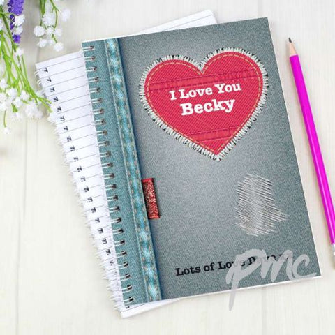 Personalised Denim A5 Notebook