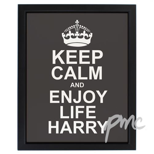 Personalised Keep Calm Black Framed Poster Print