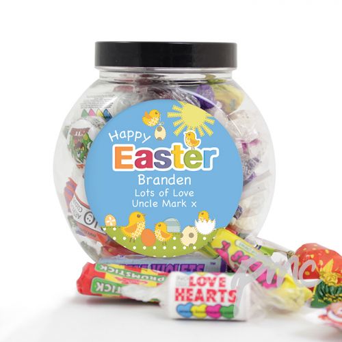 Personalised Easter Chick Sweet Jar
