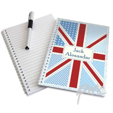 Personalised Patchwork Union Jack A5 Notebook