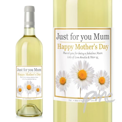 Personalised Daisy White Wine