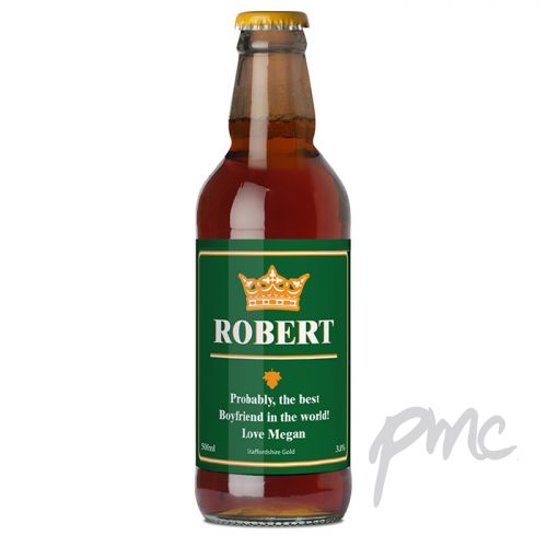 Personalised Gold Crown Beer