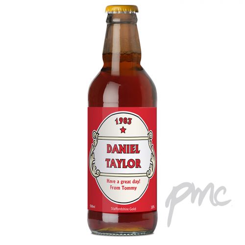 Personalised Red Crest Beer