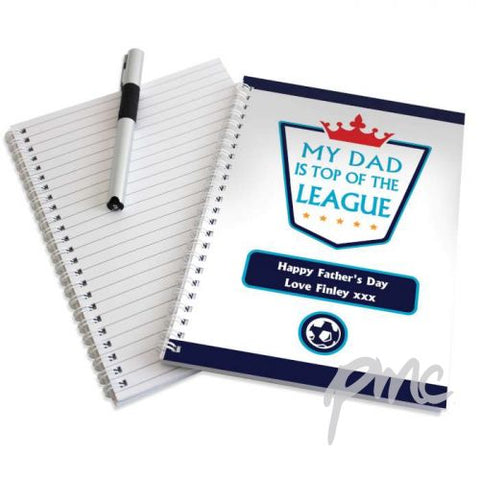 Personalised Top of the League A5 Notebook