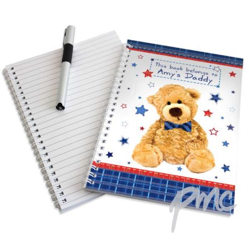 Personalised Teddy Bow Tie A5 Notebook