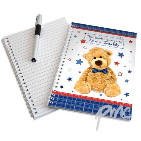 Personalised Teddy Bow Tie A5 Notebook