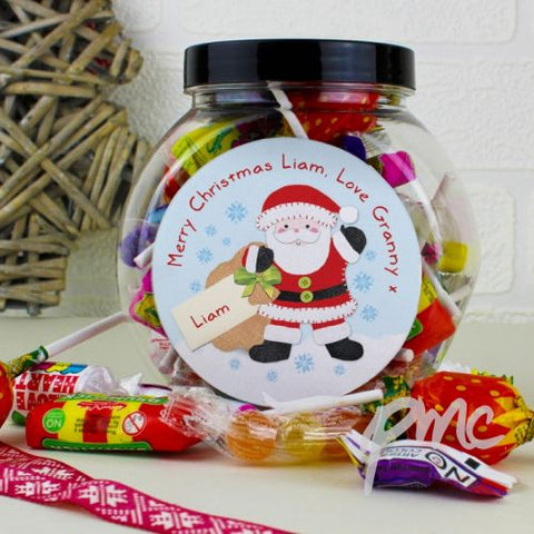Personalised Felt Stitch Santa Sweet Jar