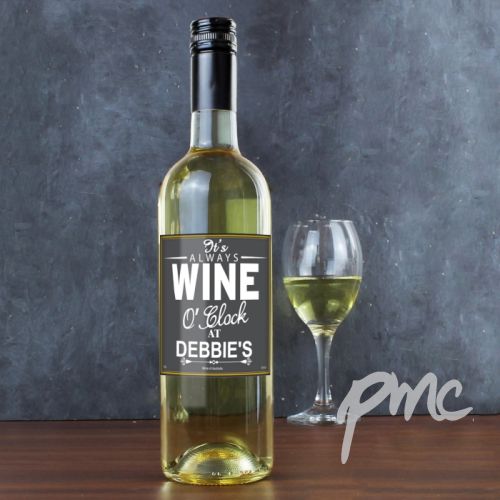 Personalised Wine O'Clock White Wine