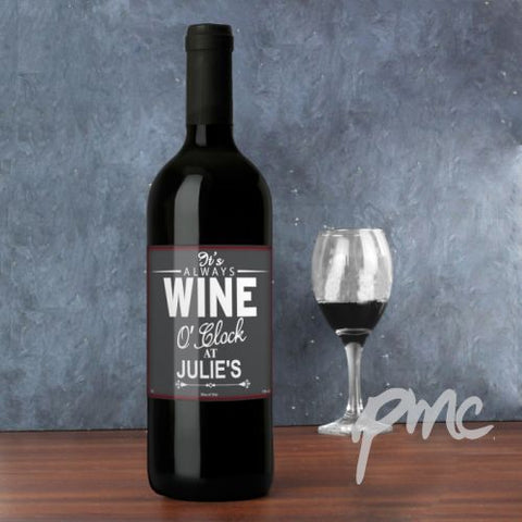 Personalised Wine O'Clock Red Wine