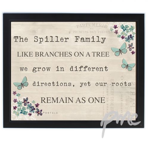 Personalised Forget Me Not Black Framed Poster Print