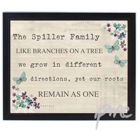 Personalised Forget Me Not Black Framed Poster Print