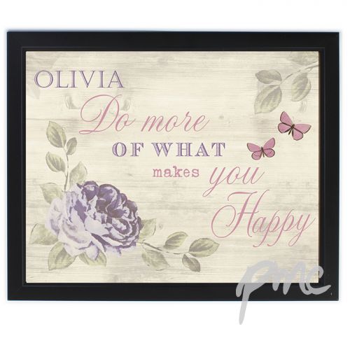 Personalised Secret Garden Black Framed Poster Print