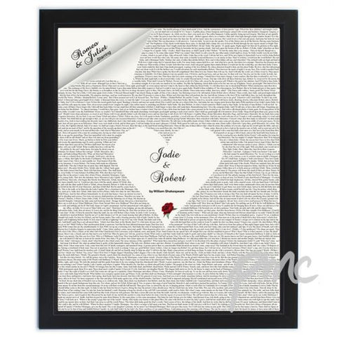 Personalised Romeo & Juliet Black Framed Poster Print