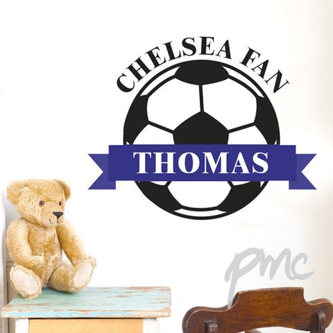 Personalised Blue Football Wall Art