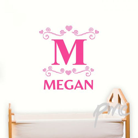 Personalised Girls Initial Wall Art
