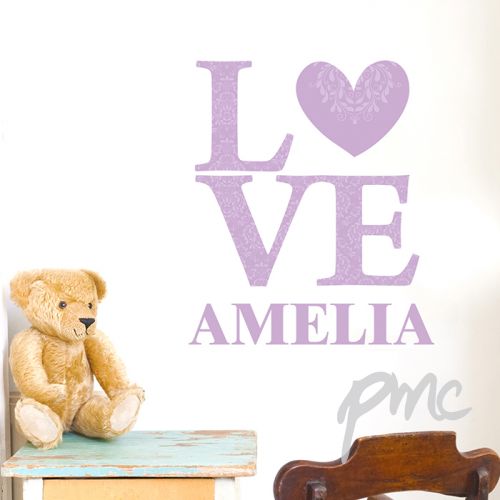 Personalised LOVE Lilac Wall Art