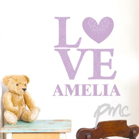 Personalised LOVE Lilac Wall Art