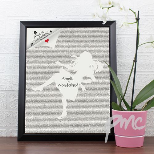 Personalised Alice in Wonderland Black Framed Poster Print