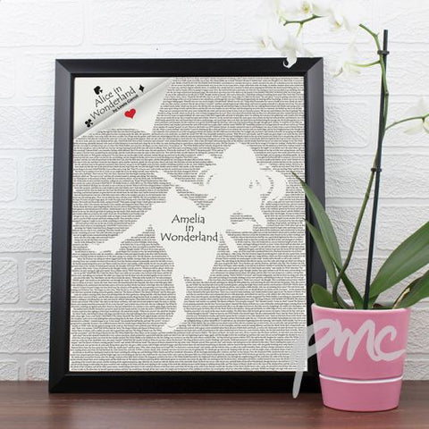 Personalised Alice in Wonderland Black Framed Poster Print