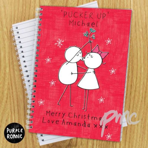 Personalised Purple Ronnie Christmas Couple A5 Notebook