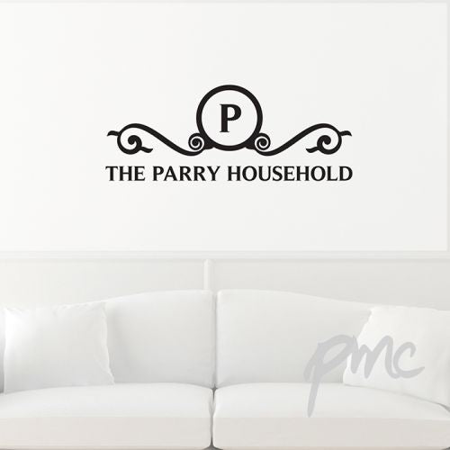 Personalised Swirl Initial Wall Art