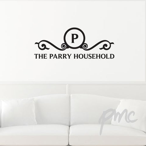 Personalised Swirl Initial Wall Art