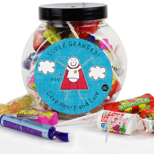 Personalised Purple Ronnie Super Hero Sweet Jar