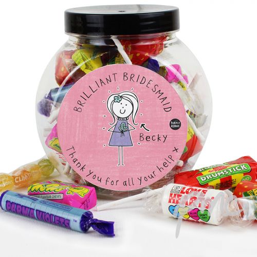 Personalised Purple Ronnie Female Wedding Sweets