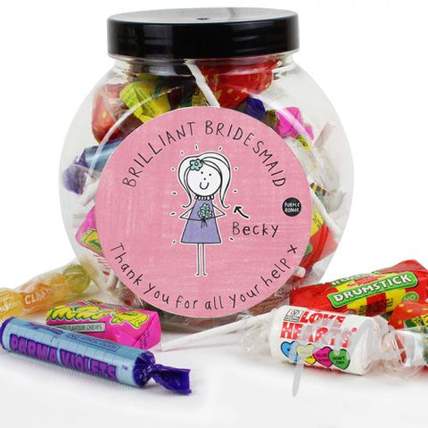 Personalised Purple Ronnie Female Wedding Sweets