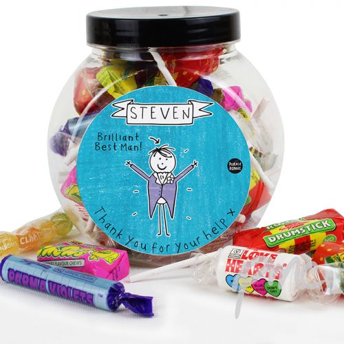 Personalised Purple Ronnie Male Wedding Sweets