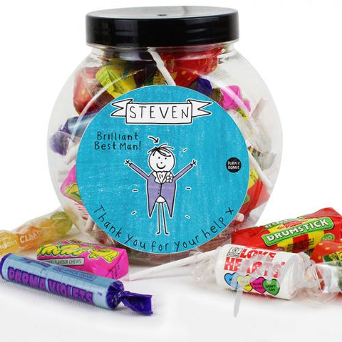 Personalised Purple Ronnie Male Wedding Sweets
