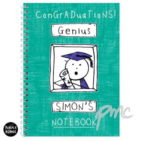 Personalised Purple Ronnie Male Graduation A5 Notebook