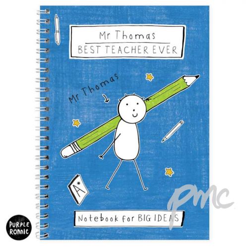 Personalised Purple Ronnie Male Teacher A5 Notebook
