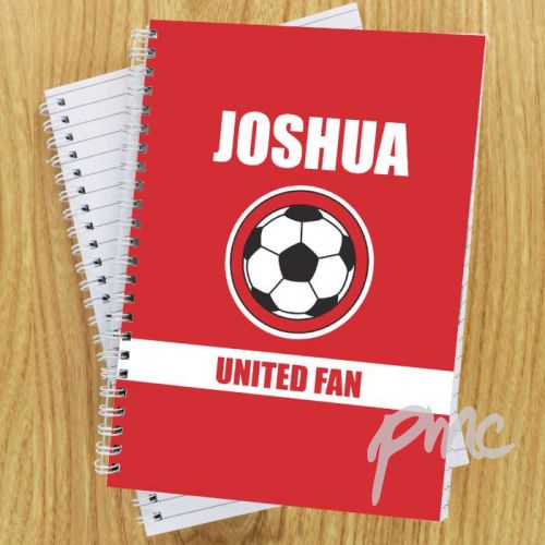 Personalised Red Football Fan A5 Notebook