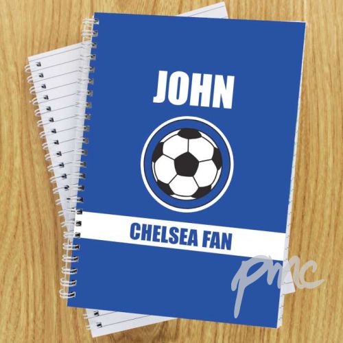 Personalised Dark Blue Football Fan A5 Notebook