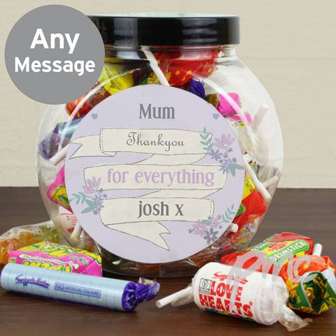 Personalised Garden Bloom Sweets Jar