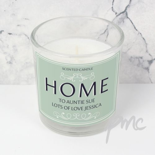 Personalised HOME Scented Jar Candle