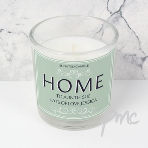 Personalised HOME Scented Jar Candle