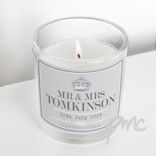 Personalised Royal Crown Scented Jar Candle